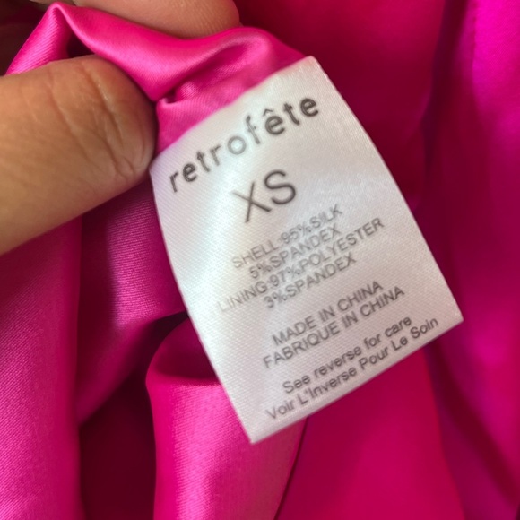 NWOT Retrofete Anahita Pink Silk Halter Neck Mini Dress Size XS - Picture 9 of 14